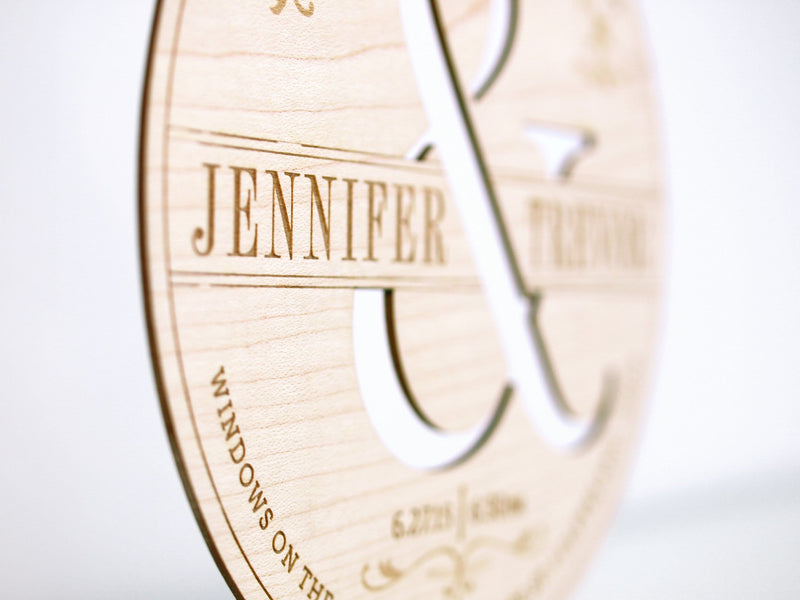 Unique Ampersand Typography Wood Luxury Wedding Invitations