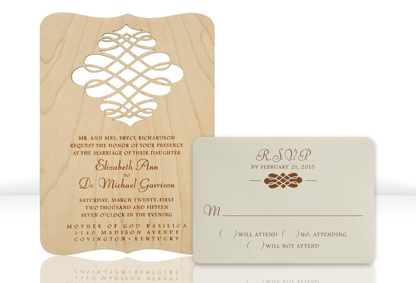 Unique Wood Wedding Invitations