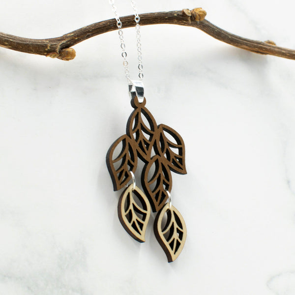 Autumn Leaves Wood Necklace