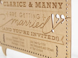 High End Wood Wedding Invitations