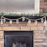 Candy Skull Beaded Wood Garland for Fireplace