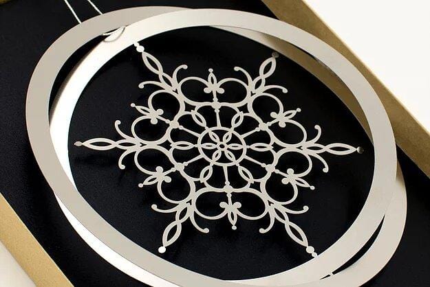 Snowflake Metal Holiday Ornament