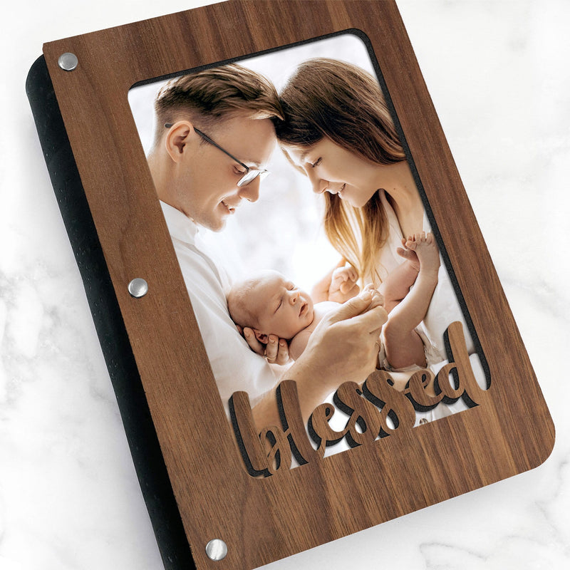 "Blessed" Hardwood Photo Journal - Personalizable