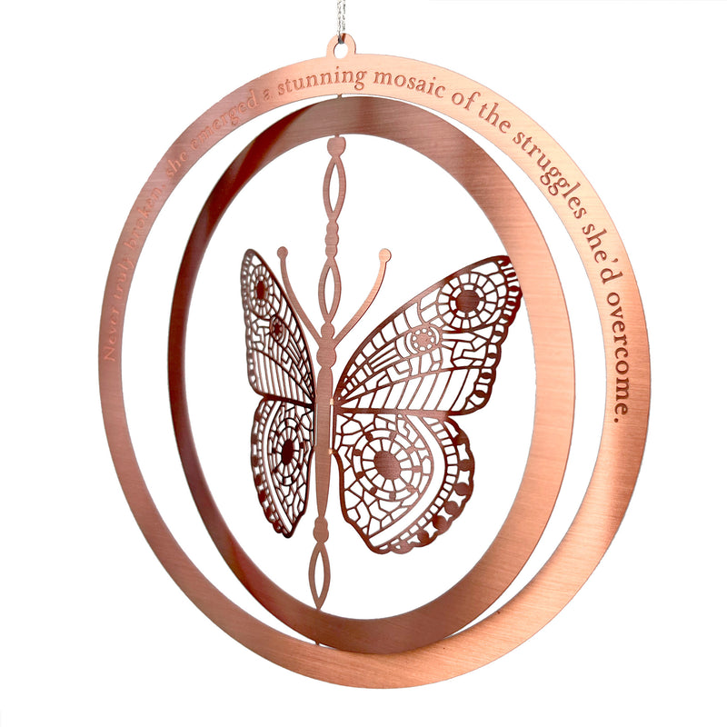 Butterfly Rose Gold Ornament for Illness Support