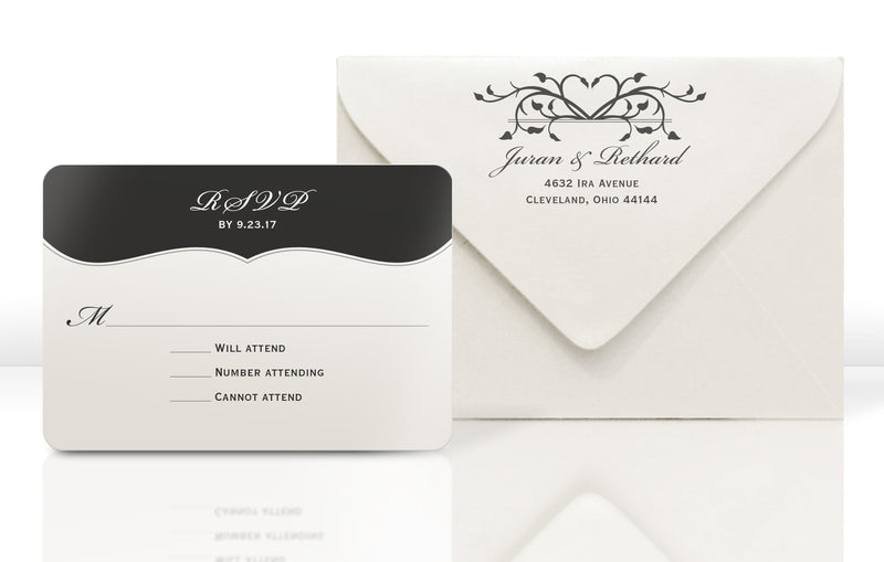 Wedding Invitation RSVP Card and Envelope for Castle Invitation