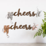 Cheers Wine Bar Wall Art with Rose Gold and Silver Metal Accents