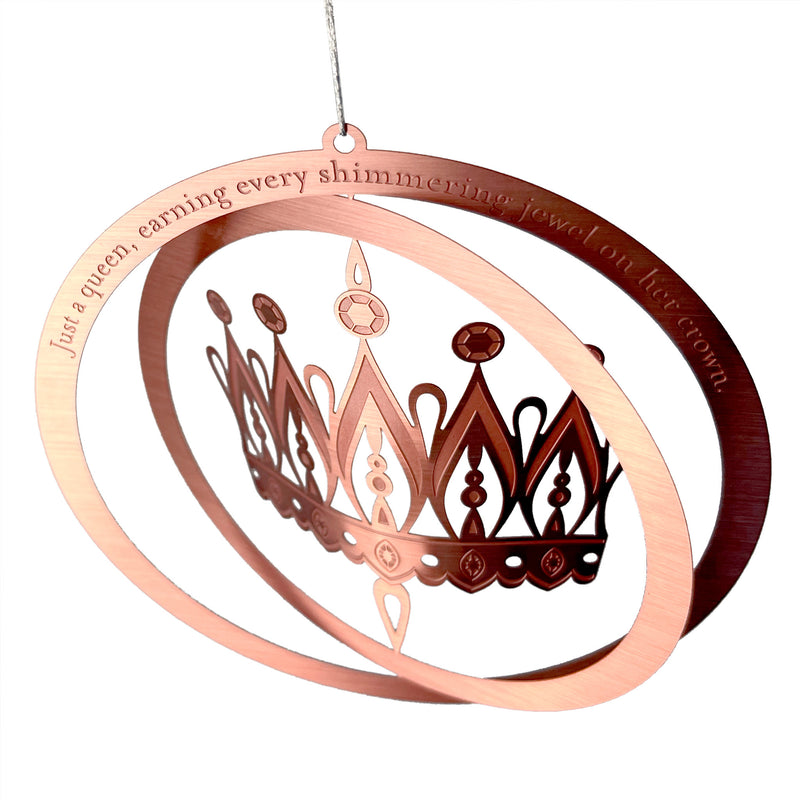 Crown Rose Gold Ornament for Coworker