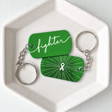 Green Ribbon Fighter Cancer Support Keychains