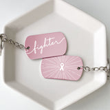 Pink Ribbon Fighter Cancer Support Keychains
