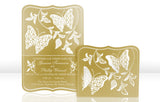 Gold Metal Wedding Invitation with Butterflies