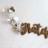 Grateful Wood Wall Art with Silver Metal Accents