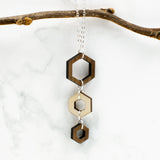 Hexagon Wood Necklace