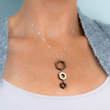 Hexagon Wood Necklace with 16" Silver Chain