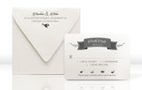 Wedding Invitation RSVP Card and Envelope for Christmas Tree Invitation