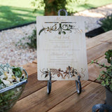 Wood Wedding Sign with Engraved Menu