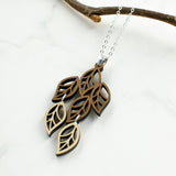Leaf Charms Wood Necklace