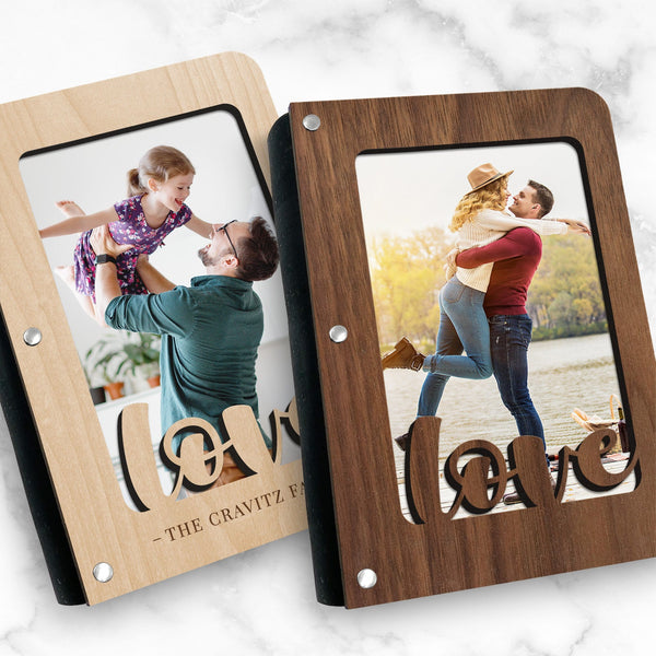 Love Journal with Wood Cover Engagement Gift