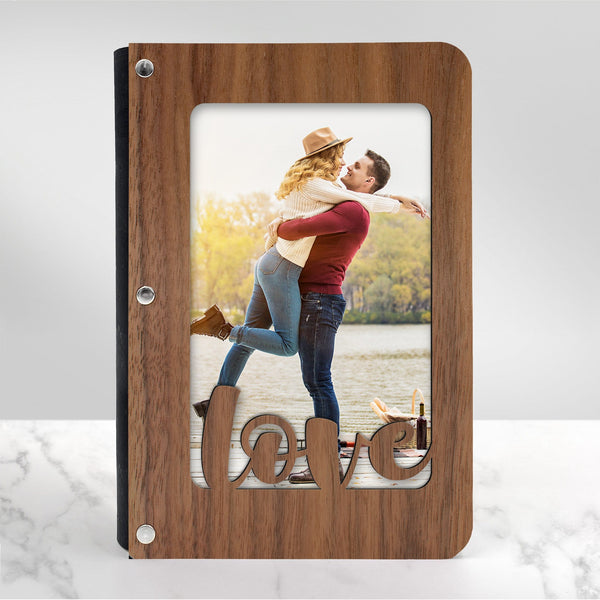 Love Notebook with Wood Cover Gift for Girlfriend