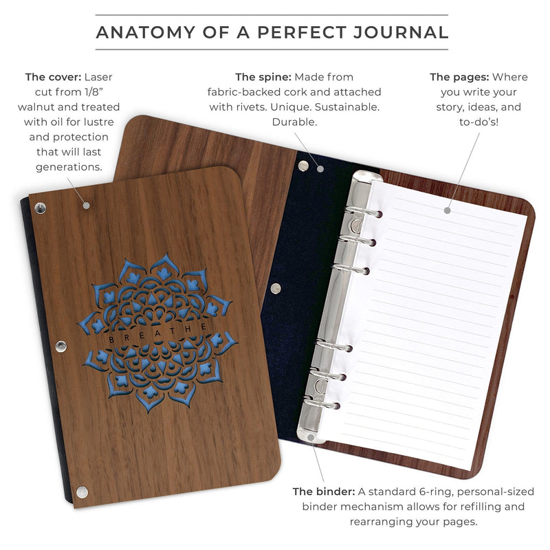 Mandala Hardwood Journal - Personalizable - WS