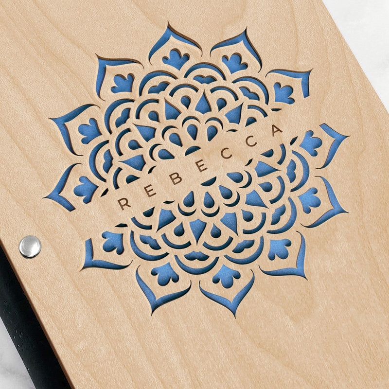 Mandala Journal with Maple Wood Cover