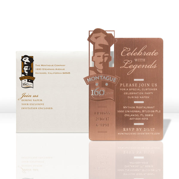 Montague Corporate Anniversary Invitation with Rose Gold Finish