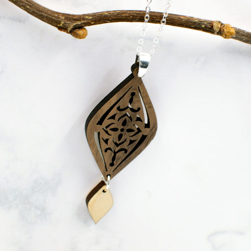 Moroccan Design Wood Necklace