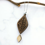 Scroll Design Moroccan Wood Necklace