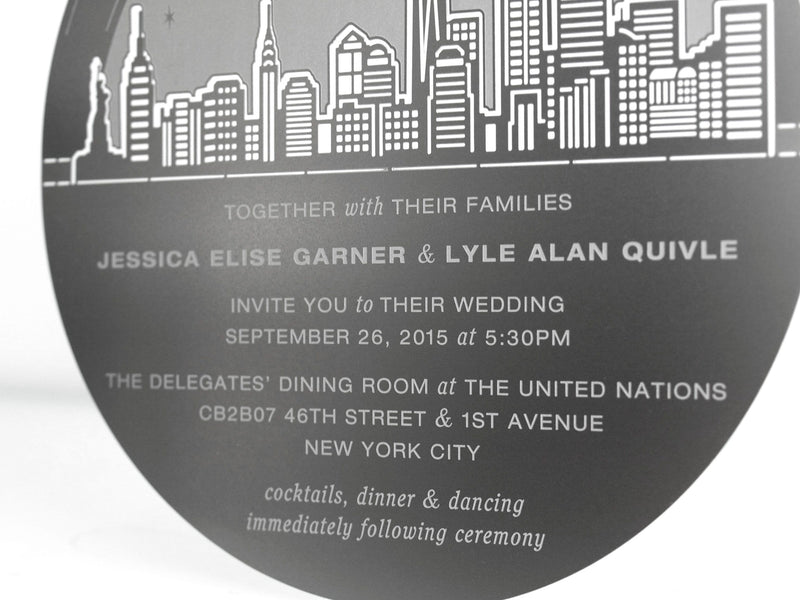 Engraved Metal Wedding Invitation