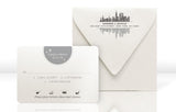 Wedding Invitation RSVP Card and Envelope for City Skyline Invitation