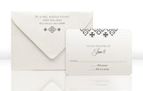 Wedding Invitation RSVP Card and Envelope for Ornate Invitation