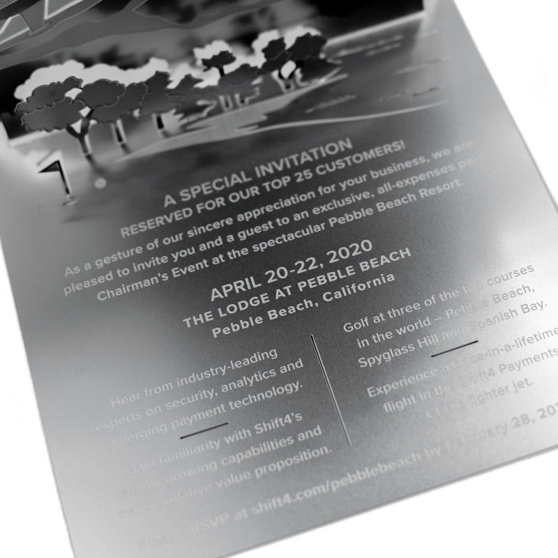 3D Metal President's Club Invitation