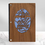 Plots of an Evil Genius Journal with Wood Cover Funny Gift