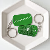 Green Ribbon Survivor Keychains Cancer Support Gift