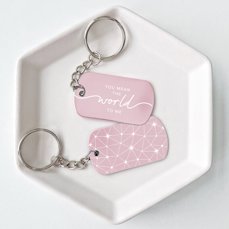 You Mean the World to Me Keychain Valentine's Day Gift for Girlfriend
