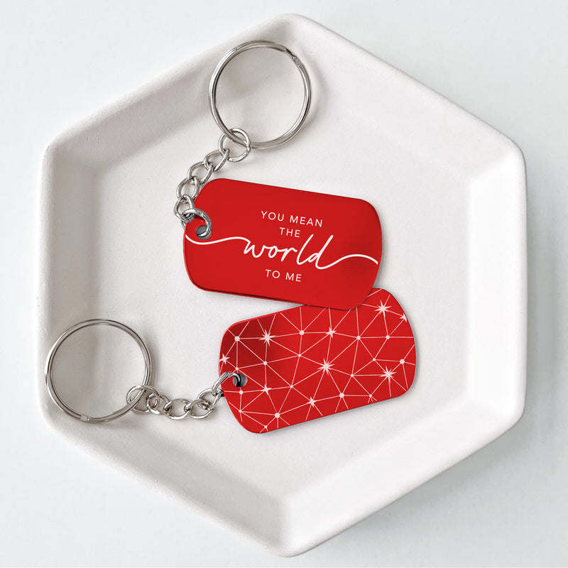 You Mean the World to Me Keychain Valentine's Day Gift