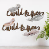 Wild and Free Wall Art with Rose Gold and Silver Metal Accents