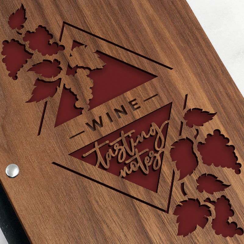 Wine Tasting Journal with Walnut Wood Cover