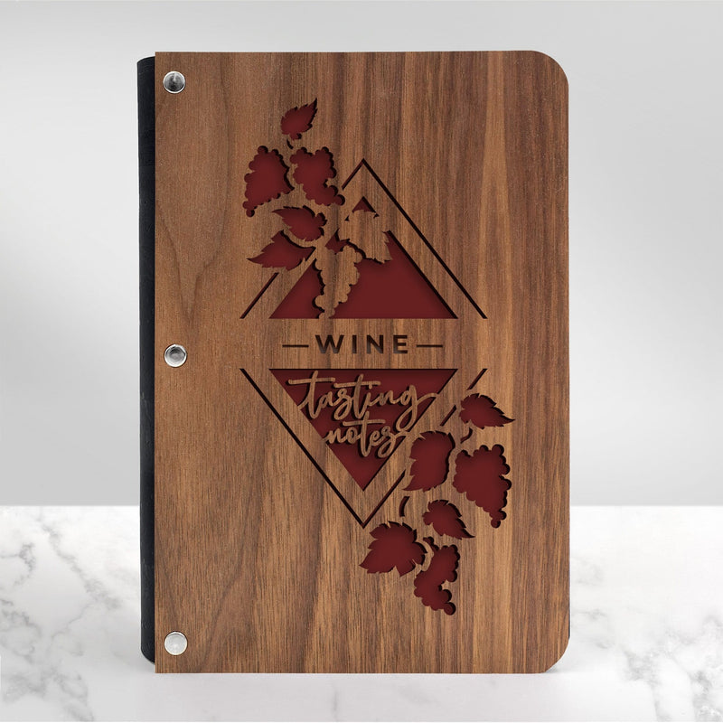 Wine Tasting Notes Journal with Wood Cover